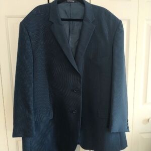 Vitto Italy Classic Two Button Navy Pinstripe Blazer 56L